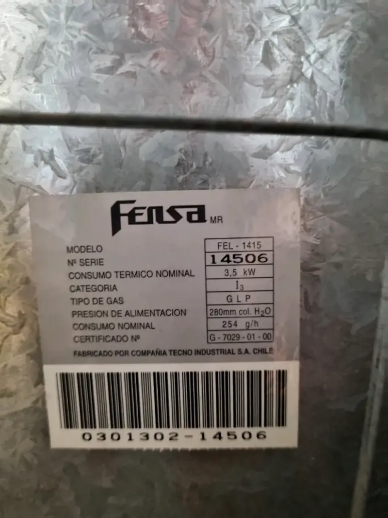 Estufa a gas Fensa Sekurit 1415 - 3
