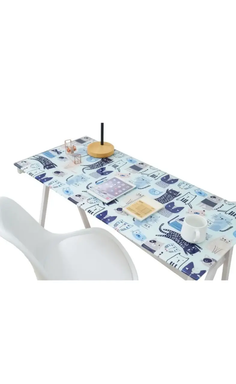 Mesa de vidrio con diseño de gatos - 2