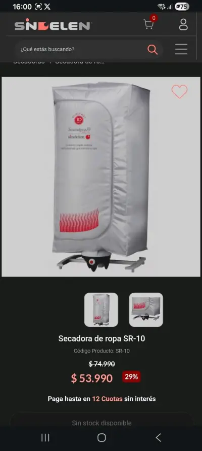 Secadora Sindelen 8 Kg 1000 Watts - miniatura 2