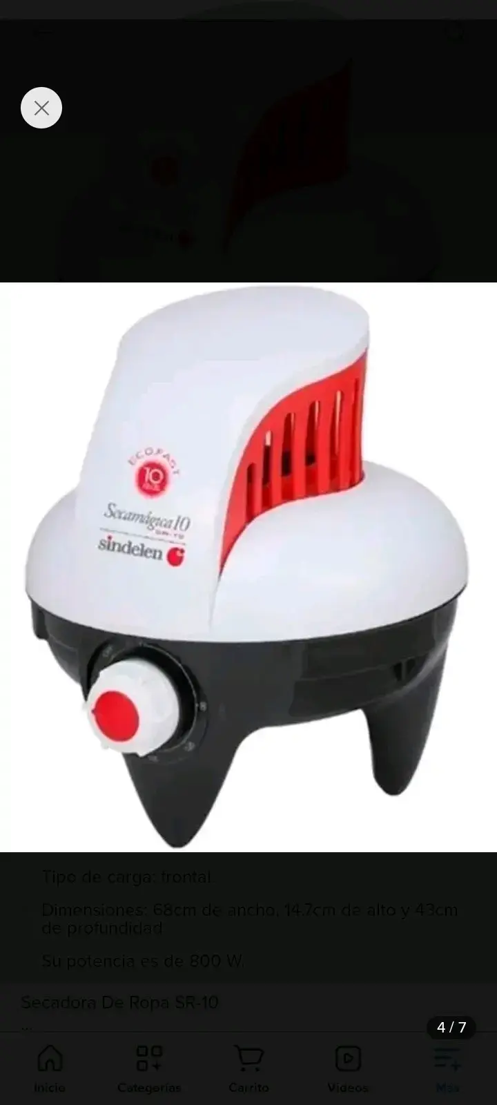 Secadora Sindelen 8 Kg 1000 Watts - 5