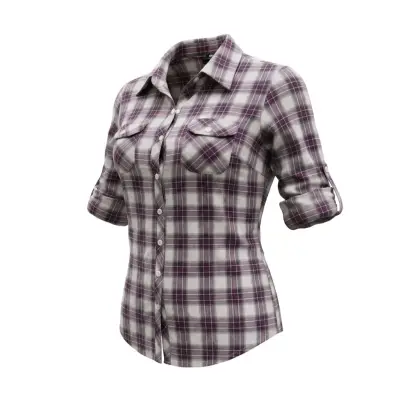 Camisa a cuadros de manga larga de mujer - miniatura 2