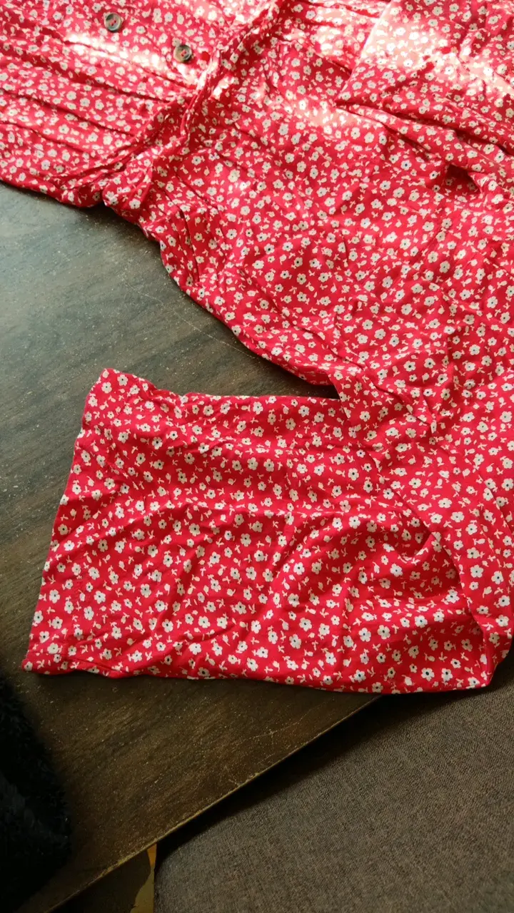 Enterito rojo floral para niña - 2