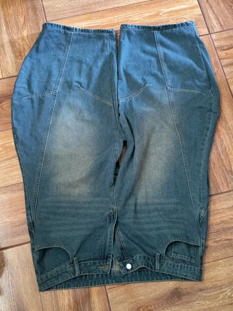 Pantalones de mezclilla azul desgastado baggy.s