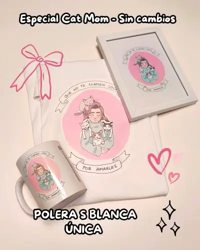 Set Cat Mom: polera, cuadro y taza - miniatura 2