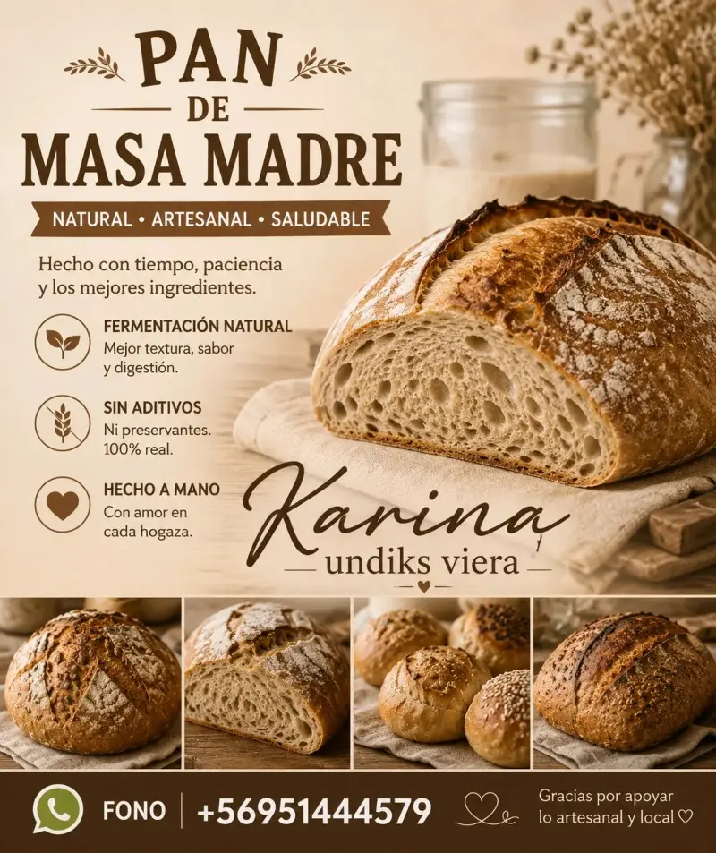 Pan de masa madre artesanal y saludable
