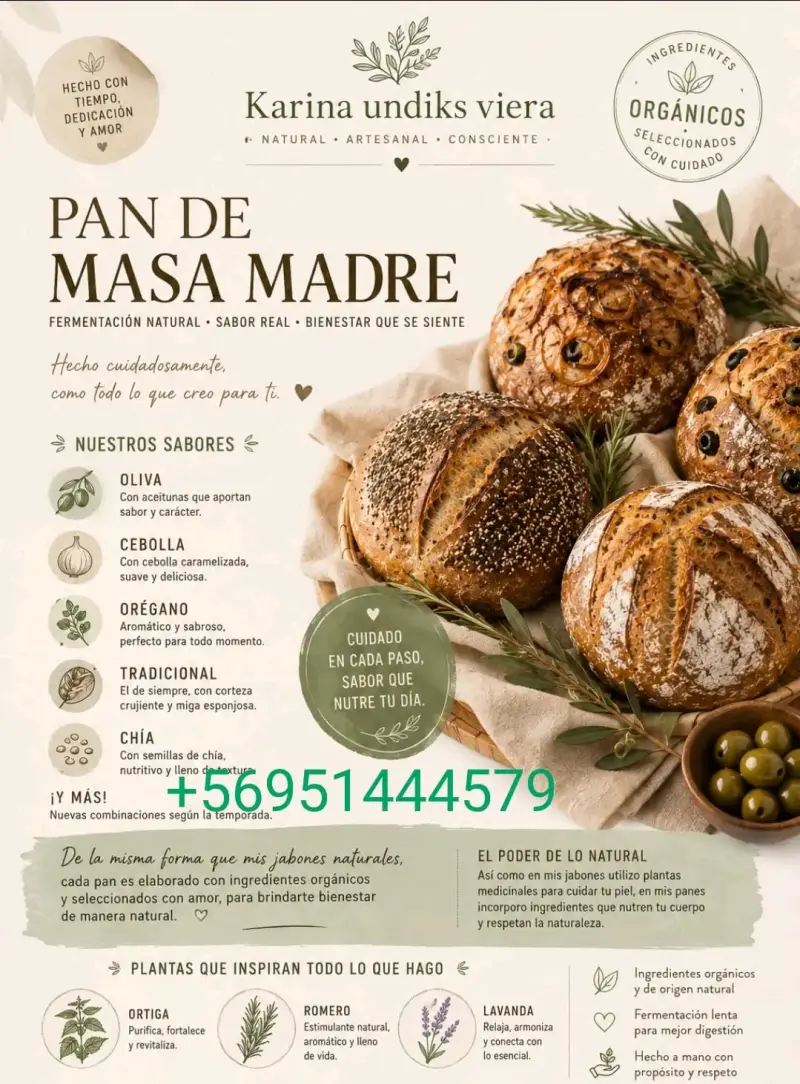 Pan de masa madre artesanal orgánico