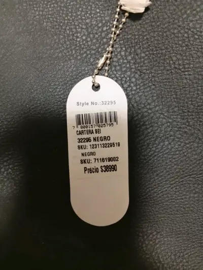 Bolso negro de cuero sintético con cierre - miniatura 5
