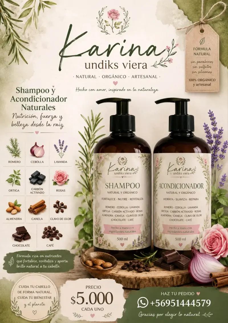 Set de Shampoo y Acondicionador Naturales 500ml