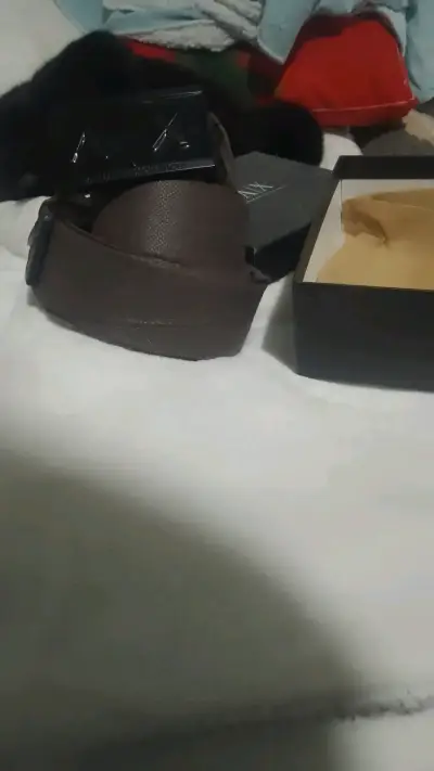 Cinturón de cuero Armani Exchange marrón - miniatura 1