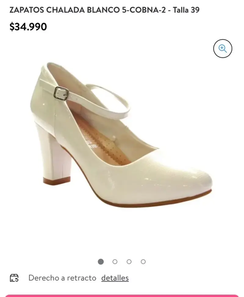 Zapatos de tacón blanco con correa