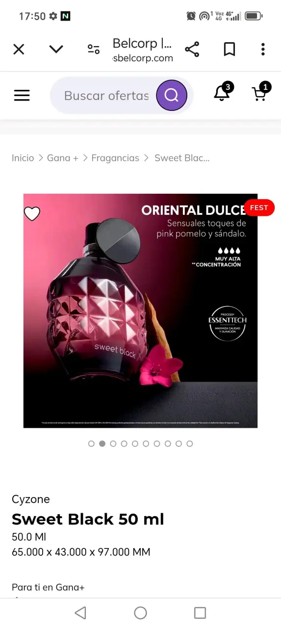 Perfume Cyzone Sweet Black 50 ml
