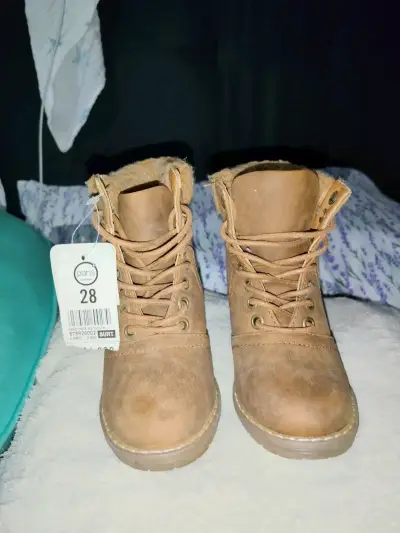 Botines de cuero camel talla 28 - miniatura 1