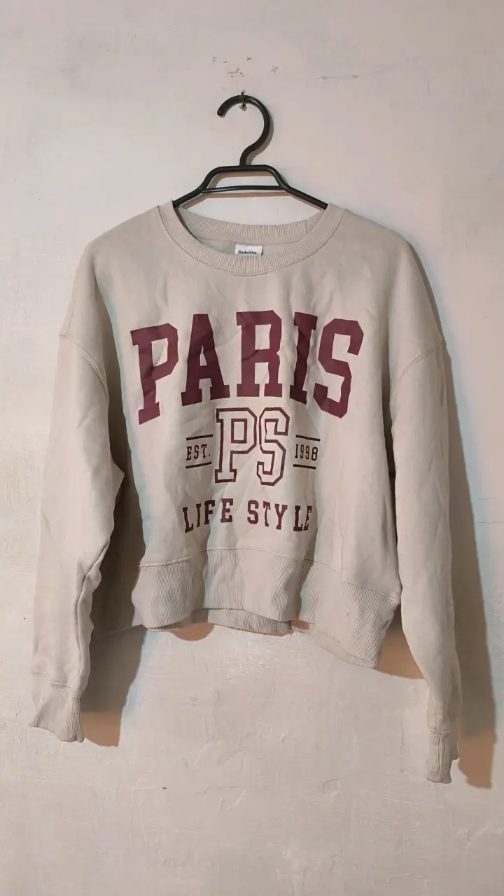 Polerón beige con estampado Paris - 1