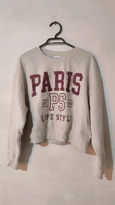 Polerón beige con estampado Paris - miniatura 1