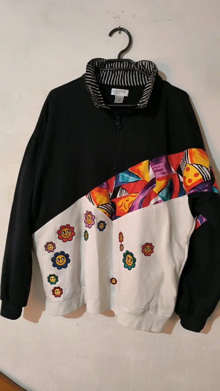 Polerón Lavon vintage con diseño floral colorido