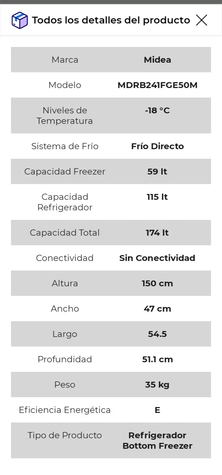 Refrigerador Midea de acero inoxidable - 6
