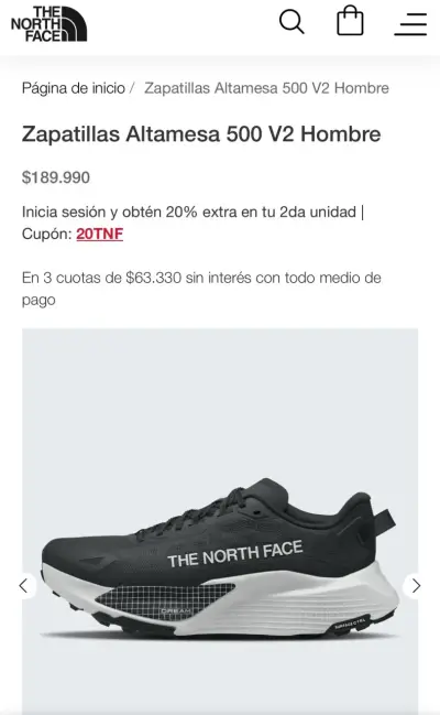 Zapatillas negras The North Face Altamesa - miniatura 4