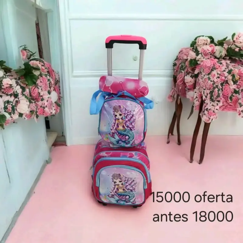 Set de mochilas infantiles con ruedas y diseño animado - 2