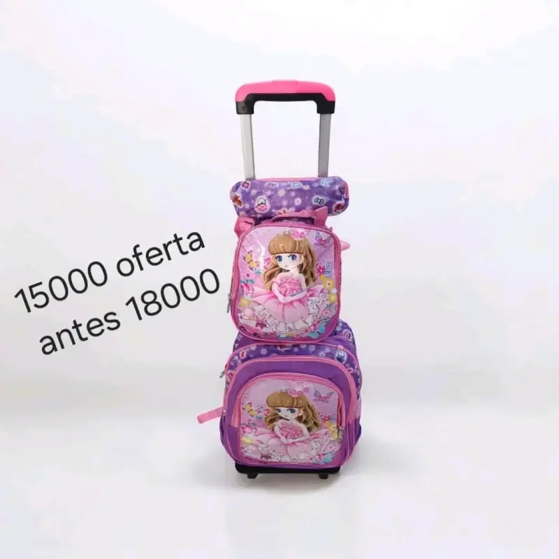 Set de mochilas infantiles con ruedas y diseño animado - 3