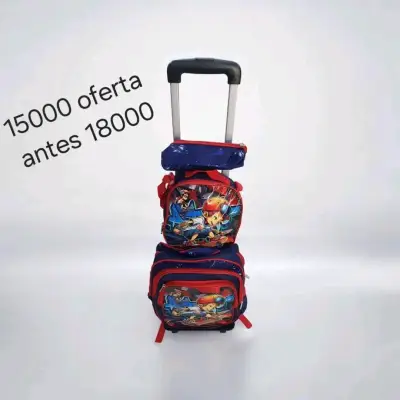 Set de mochilas infantiles con ruedas y diseño animado - miniatura 4