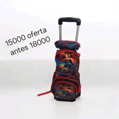 Set de mochilas infantiles con ruedas y diseño animado - miniatura 5