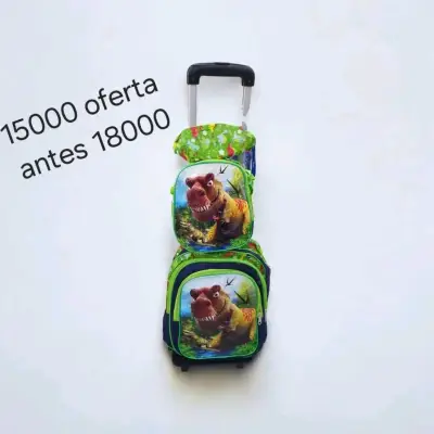 Set de mochilas infantiles con ruedas y diseño animado - miniatura 6