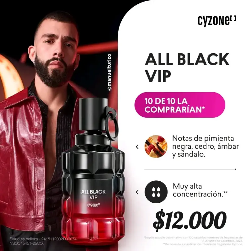 Perfume Cyzone All Black VIP 100ml