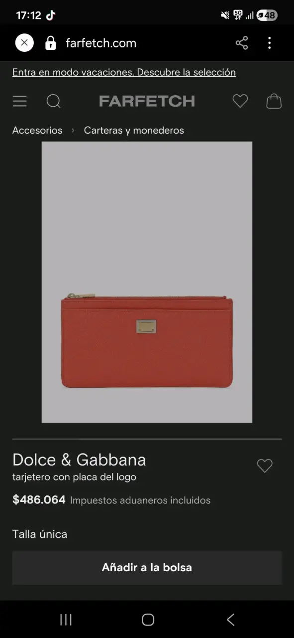 Cartera roja Dolce & Gabbana de cuero - 6