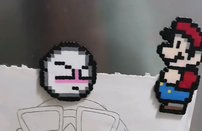 Set 5 Imanes Mario Bros pixel art (hama beads) - 5
