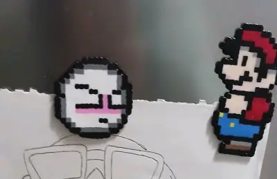 Set 5 Imanes Mario Bros pixel art (hama beads) - miniatura 5