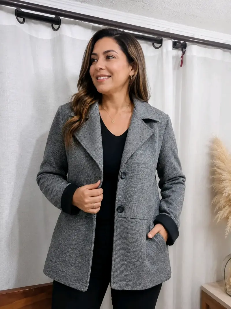 Blazer gris de mujer elegante - 2