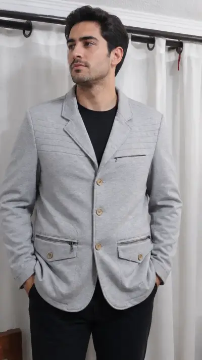 Blazer gris marca Elefante con bolsillos - miniatura 2