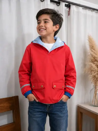 Chaqueta impermeable disney roja para niños - miniatura 2