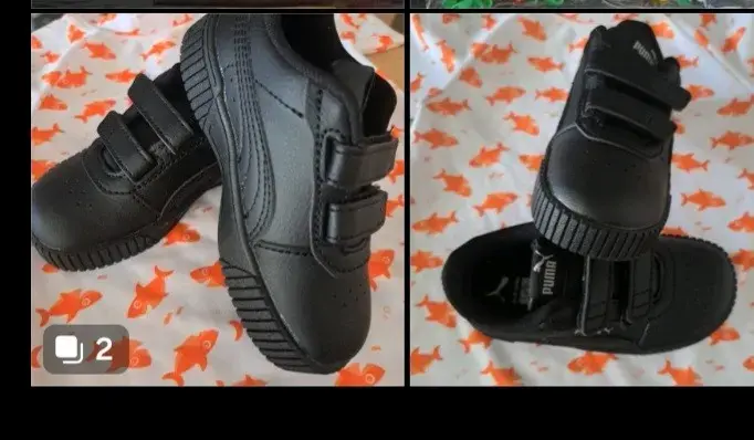 Zapatillas negras Puma para niños con velcro