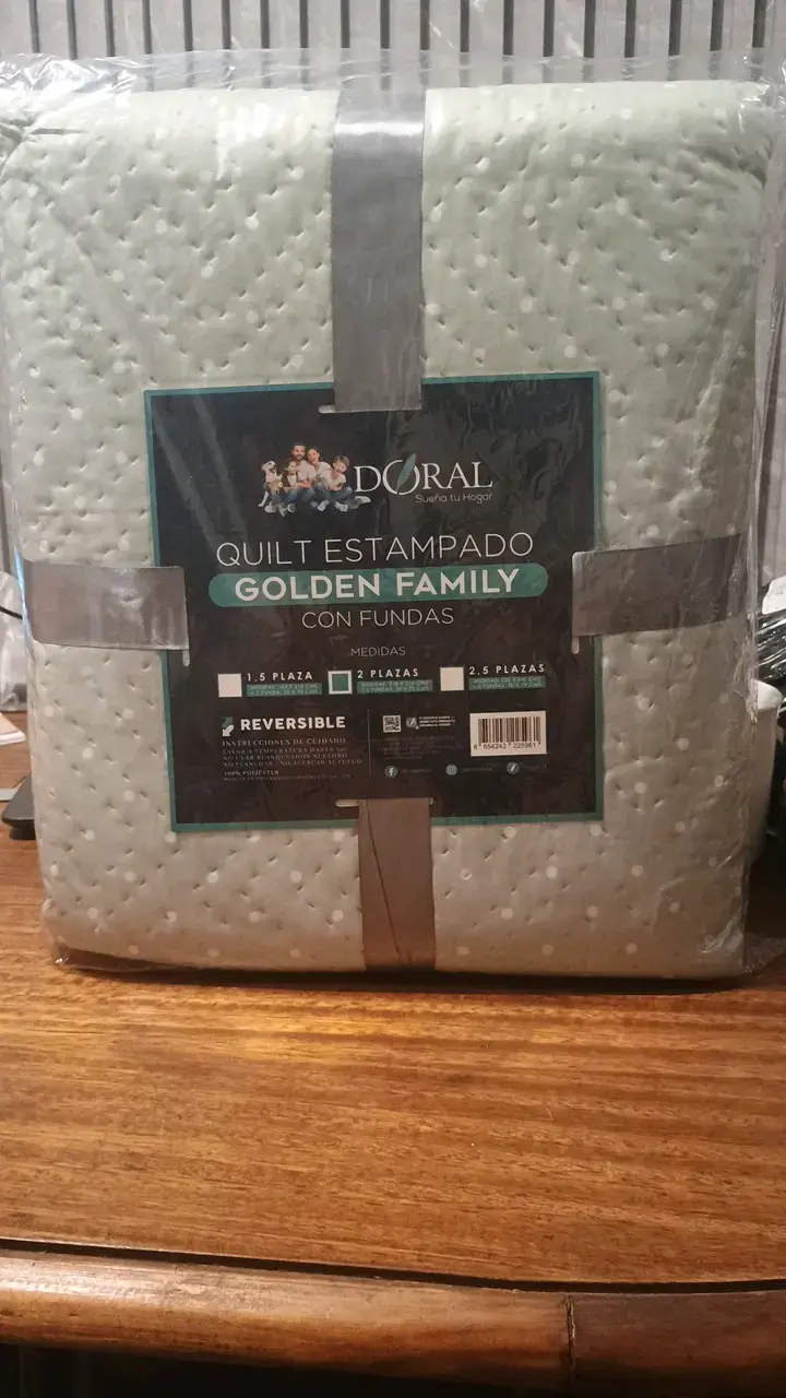 Quilt estampado Doral Golden Family 2 plazas