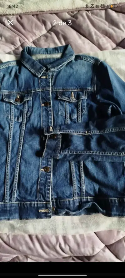 Chaqueta de mezclilla azul talla S - miniatura 1