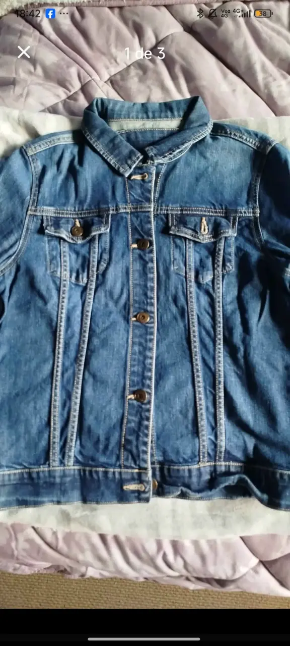 Chaqueta de mezclilla azul talla S - 2