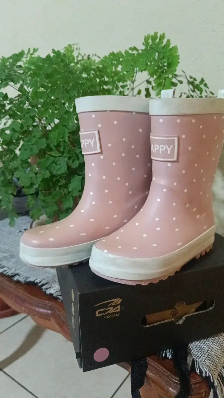 Botas de lluvia infantiles rosadas - 1