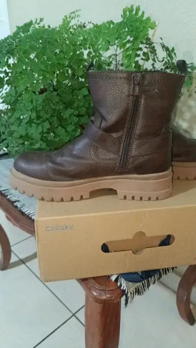 Botines de cuero marrón Colloky para niños - miniatura 2