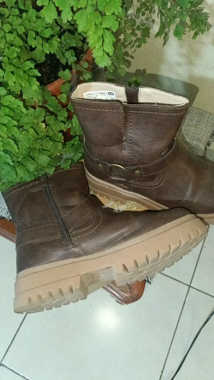 Botines de cuero marrón Colloky para niños - 3