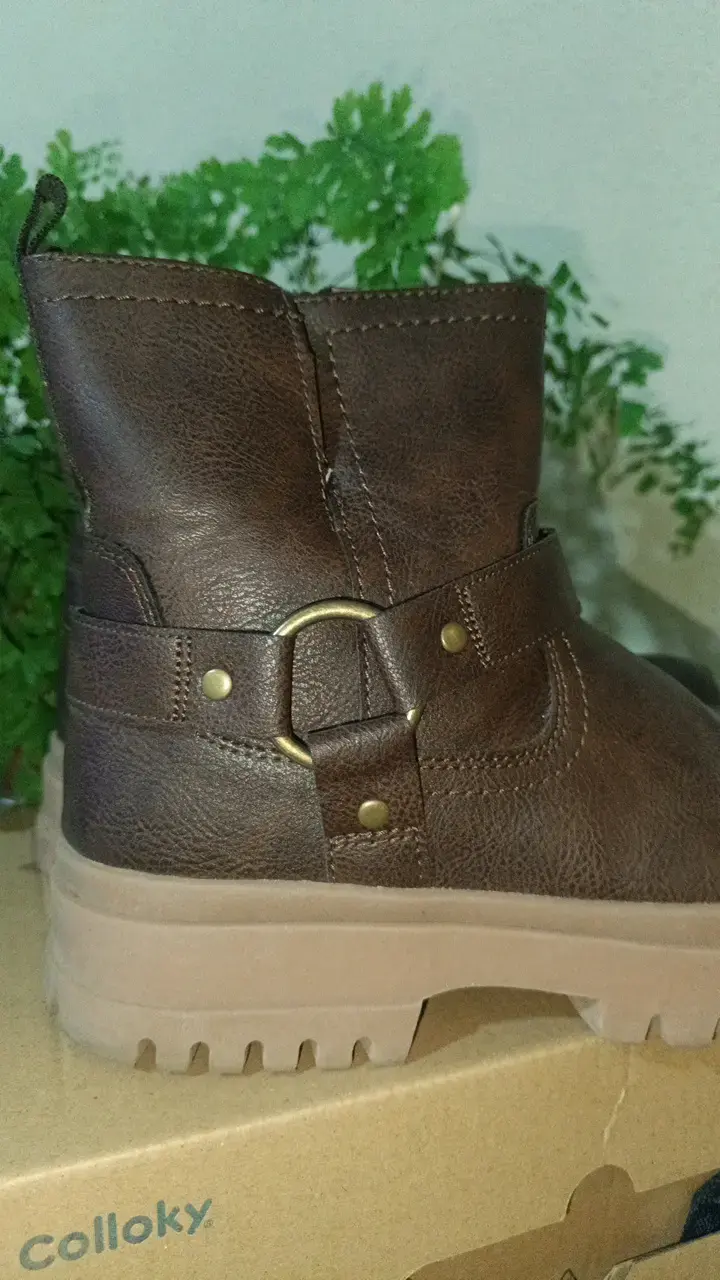 Botines de cuero marrón Colloky para niños - 4