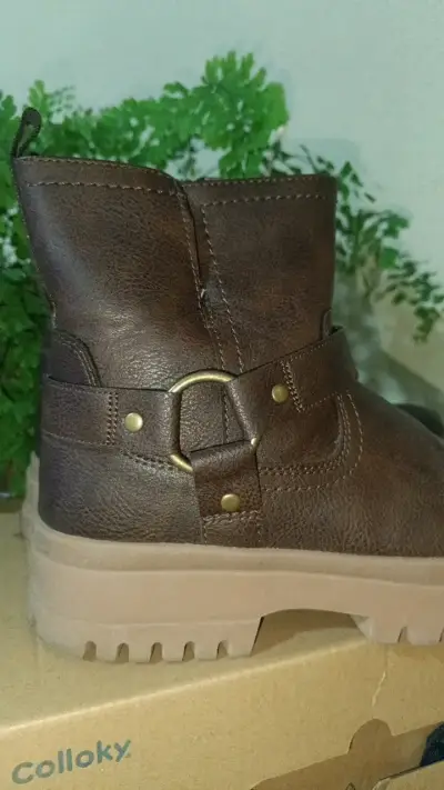 Botines de cuero marrón Colloky para niños - miniatura 4