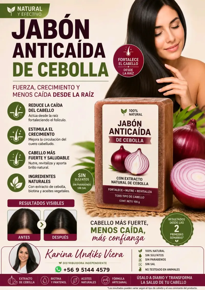 Jabón anticaída de cebolla natural 100g