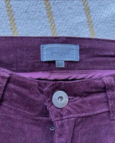 Pantalón burdeo cotelé - miniatura 2