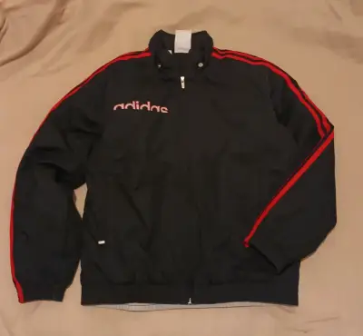 Chaqueta Adidas negra con franjas rojas - miniatura 2
