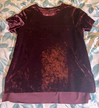 Polera de terciopelo burdeo - miniatura 1