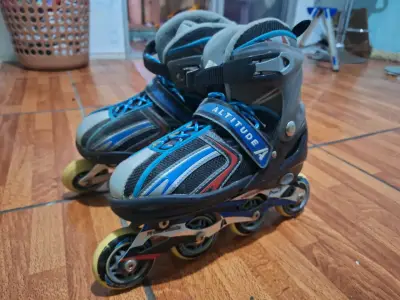 Patines en línea Altitude negros y azules - miniatura 2