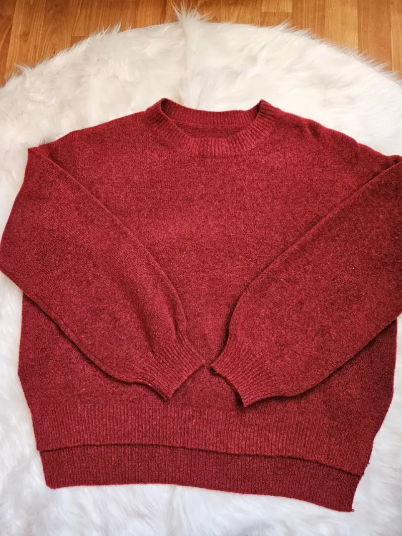 Suéter rojo de lana para invierno - 1
