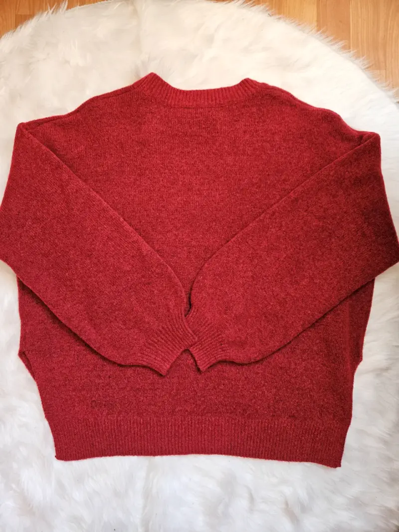 Suéter rojo de lana para invierno - 3