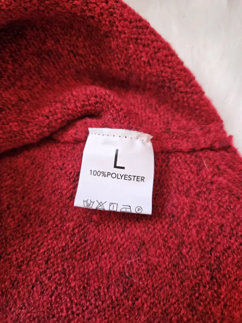 Suéter rojo de lana para invierno - 4